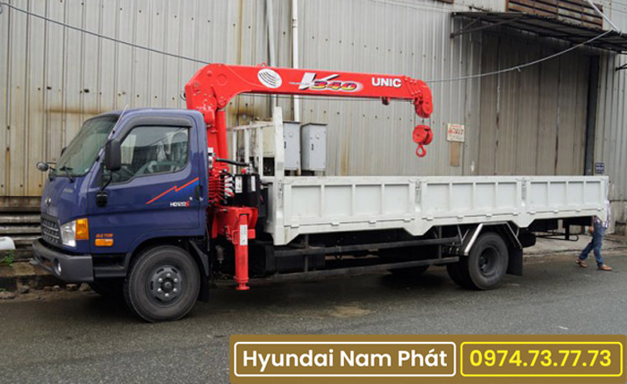 Xe Nâng Tải Hyundai Đô Thành HD120S Gắn Cẩu 3 Tấn Unic URV343